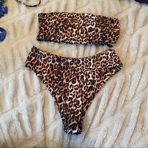 Cheetah print bikini set